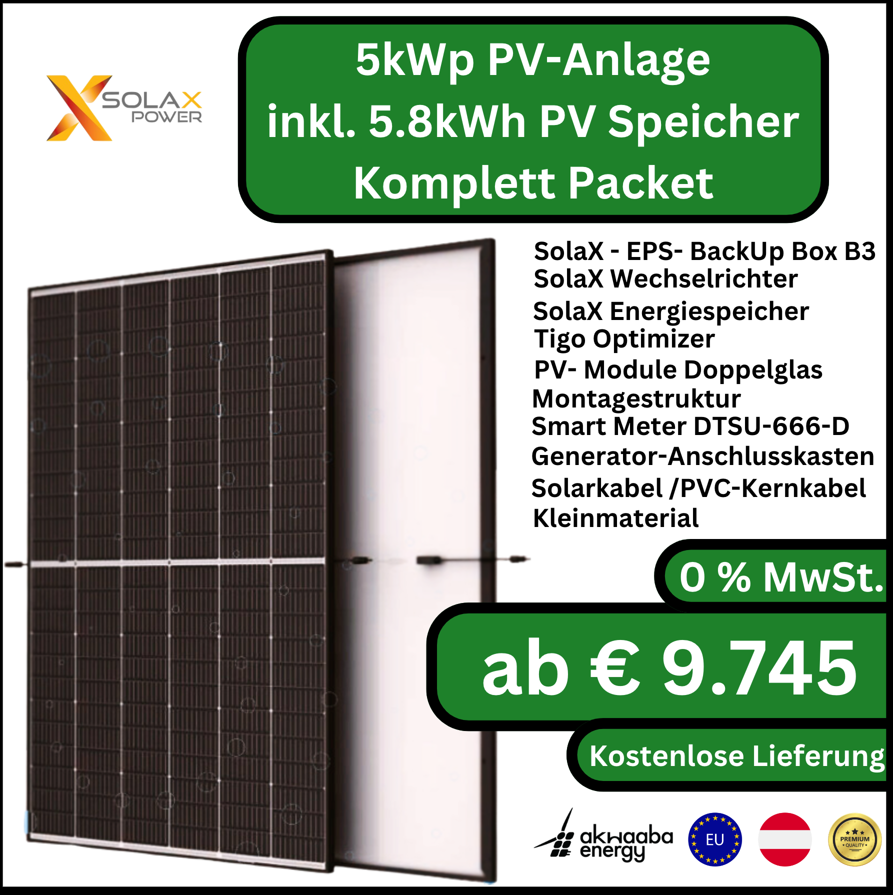 SOLAX Complete PV Set- [5kW + 5.8kWh]