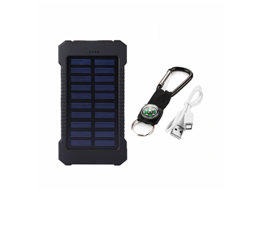 Batterie Solaire étanche 20000mAh/2 ports USB pour charger le téléphone et la lumière LED