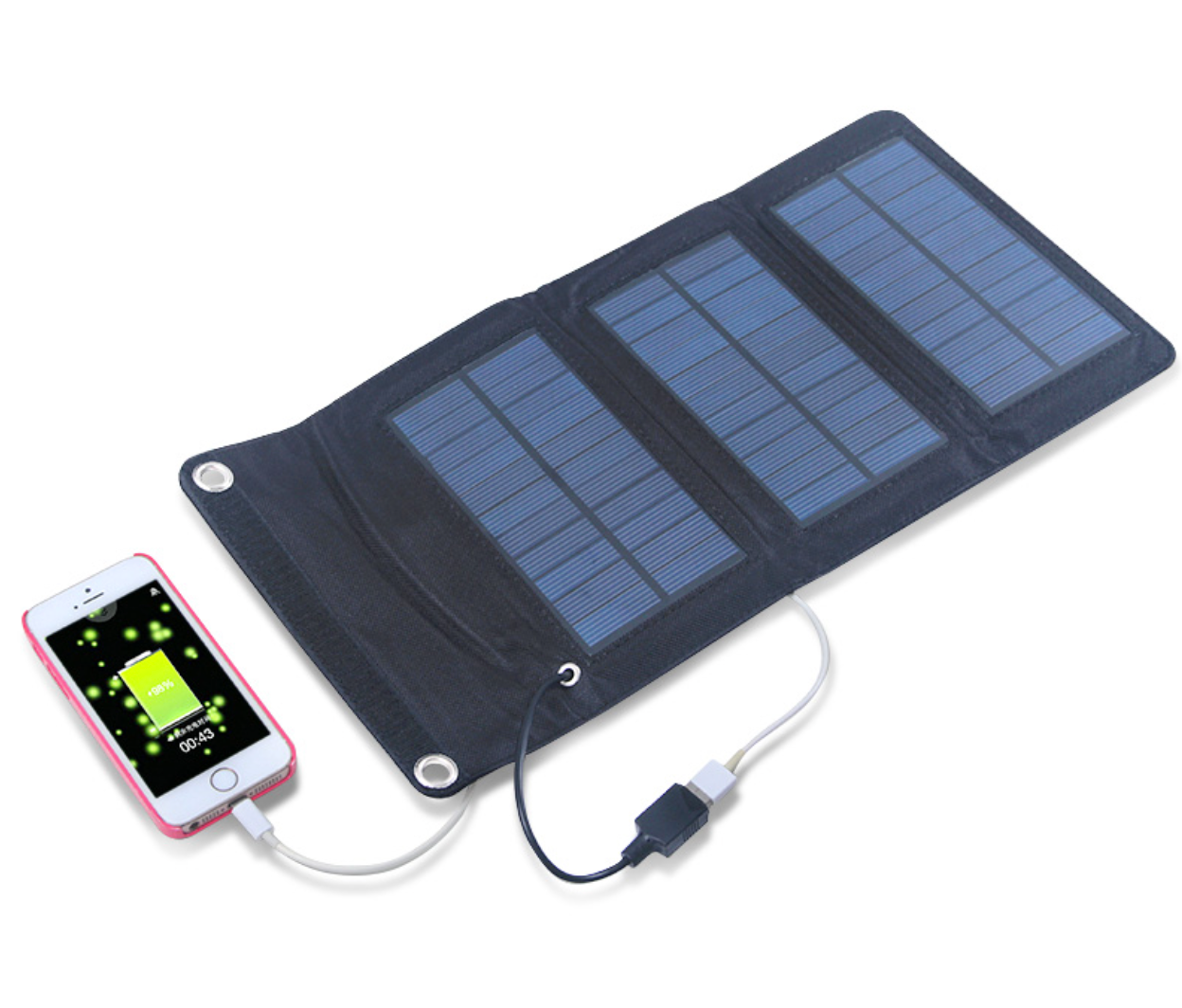 Solar-Powerbank 20000mAh + Faltbares Solarpanel 5W