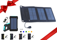 Solar-Powerbank 20000mAh + Faltbares Solarpanel 5W